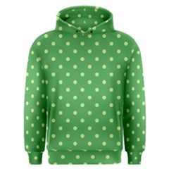 Green Polka Dots Men s Overhead Hoodie by retrotoomoderndesigns