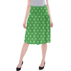 Green Polka Dots Midi Beach Skirt by retrotoomoderndesigns