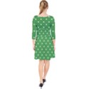 Green Polka Dots Quarter Sleeve Front Wrap Dress View2