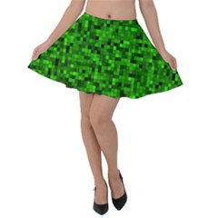 Green Mosaic Velvet Skater Skirt by retrotoomoderndesigns