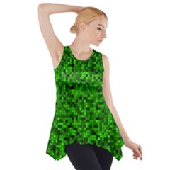 Green Mosaic Side Drop Tank Tunic