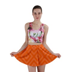 Orange Maze Mini Skirt by retrotoomoderndesigns
