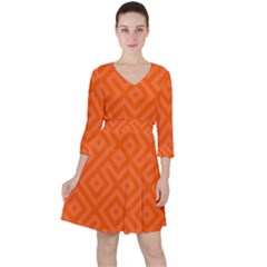 Orange Maze Ruffle Dress by retrotoomoderndesigns