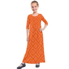 Orange Maze Kids  Quarter Sleeve Maxi Dress