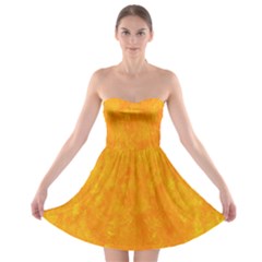 Sunshine Orange Strapless Bra Top Dress