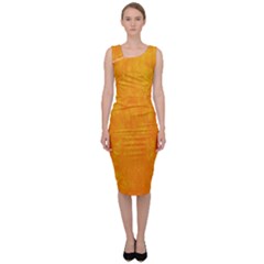 Sunshine Orange Sleeveless Pencil Dress