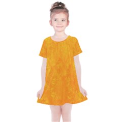 Sunshine Orange Kids  Simple Cotton Dress by retrotoomoderndesigns