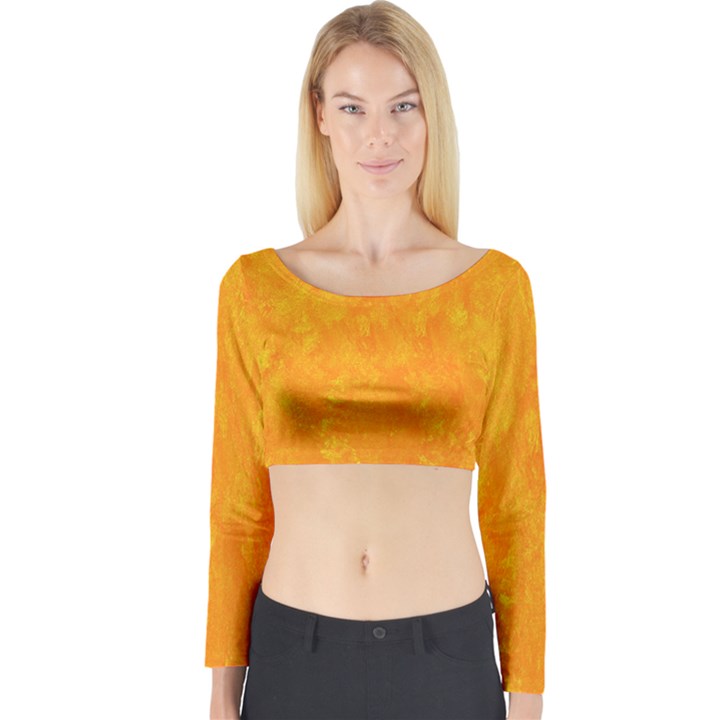 Sunshine Orange Long Sleeve Crop Top