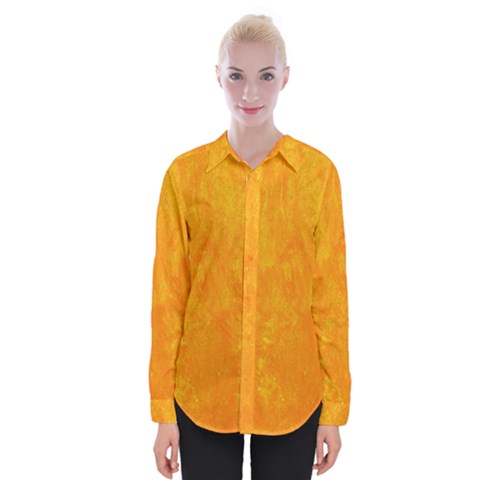 Sunshine Orange Womens Long Sleeve Shirt by retrotoomoderndesigns