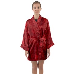 Bright Red Dream Long Sleeve Satin Kimono by retrotoomoderndesigns