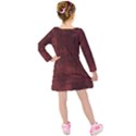 Red Grunge Kids  Long Sleeve Velvet Dress View2