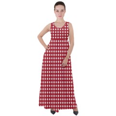Red White Stars Empire Waist Velour Maxi Dress by retrotoomoderndesigns
