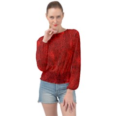 Bright Red Dream Banded Bottom Chiffon Top