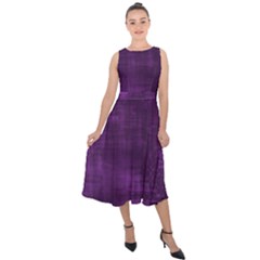 Purple Grunge Midi Tie-back Chiffon Dress by retrotoomoderndesigns