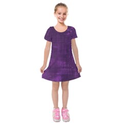 Purple Grunge Kids  Short Sleeve Velvet Dress by retrotoomoderndesigns