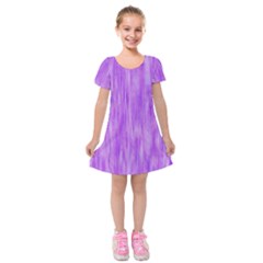 Purple Lavender Splash Kids  Short Sleeve Velvet Dress by retrotoomoderndesigns