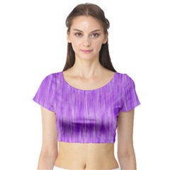 Purple Lavender Splash Short Sleeve Crop Top by retrotoomoderndesigns