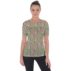 Bunnies Pattern Shoulder Cut Out Short Sleeve Top by bloomingvinedesign