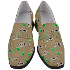 Bunnies Pattern Women s Chunky Heel Loafers by bloomingvinedesign