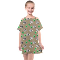 Bunnies Pattern Kids  One Piece Chiffon Dress by bloomingvinedesign