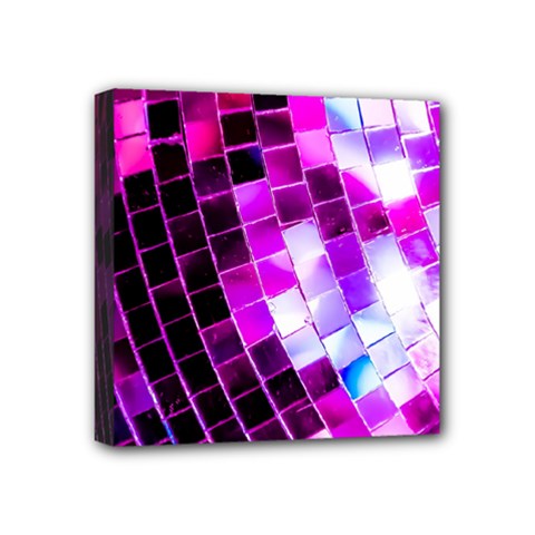 Purple Disco Ball Mini Canvas 4  X 4  (stretched) by essentialimage