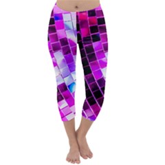 Purple Disco Ball Capri Winter Leggings  by essentialimage