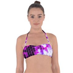 Purple Disco Ball Halter Bandeau Bikini Top