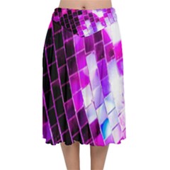 Purple Disco Ball Velvet Flared Midi Skirt by essentialimage