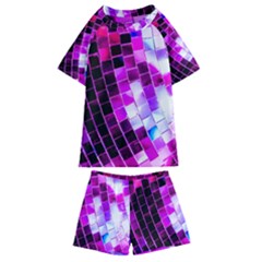 Purple Disco Ball Kids  Swim Tee And Shorts Set by essentialimage