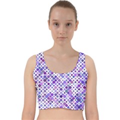 Purple Squared Velvet Racer Back Crop Top by retrotoomoderndesigns