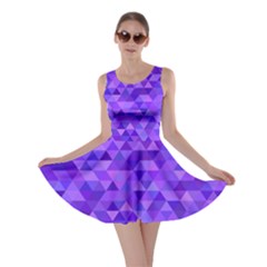 Shades Of Purple Triangles Skater Dress by retrotoomoderndesigns