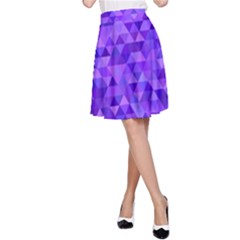 Shades Of Purple Triangles A-line Skirt by retrotoomoderndesigns