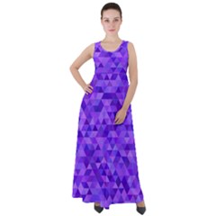 Shades Of Purple Triangles Empire Waist Velour Maxi Dress by retrotoomoderndesigns