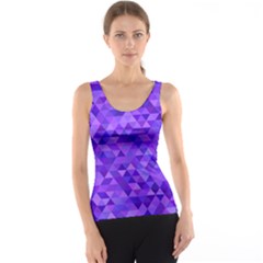 Shades Of Purple Triangles Tank Top by retrotoomoderndesigns