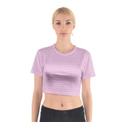Pink Stripes Horizontal Cotton Crop Top by retrotoomoderndesigns
