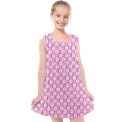 Pretty Pink Flowers Kids  Cross Back Dress by retrotoomoderndesigns