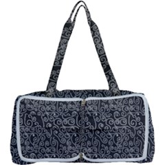 White Swirls On Gray Multi Function Bag by bloomingvinedesign