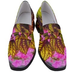 Coleus & Petunia Women s Chunky Heel Loafers by Riverwoman