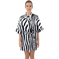 Vector Zebra Stripes Seamless Pattern Half Sleeve Satin Kimono  by Vaneshart