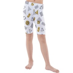 Memphis Seamless Patterns Kids  Mid Length Swim Shorts