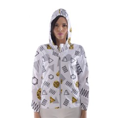 Memphis Seamless Patterns Women s Hooded Windbreaker