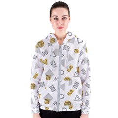 Memphis Seamless Patterns Women s Zipper Hoodie