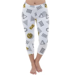 Memphis Seamless Patterns Capri Winter Leggings 