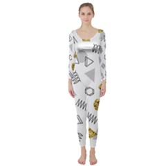 Memphis Seamless Patterns Long Sleeve Catsuit