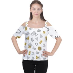 Memphis Seamless Patterns Cutout Shoulder Tee