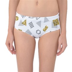 Memphis Seamless Patterns Mid-Waist Bikini Bottoms