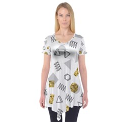 Memphis Seamless Patterns Short Sleeve Tunic 