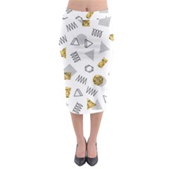 Memphis Seamless Patterns Midi Pencil Skirt