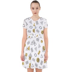 Memphis Seamless Patterns Adorable in Chiffon Dress