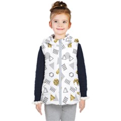 Memphis Seamless Patterns Kids  Hooded Puffer Vest